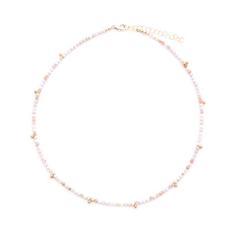 pink opal & gold drops