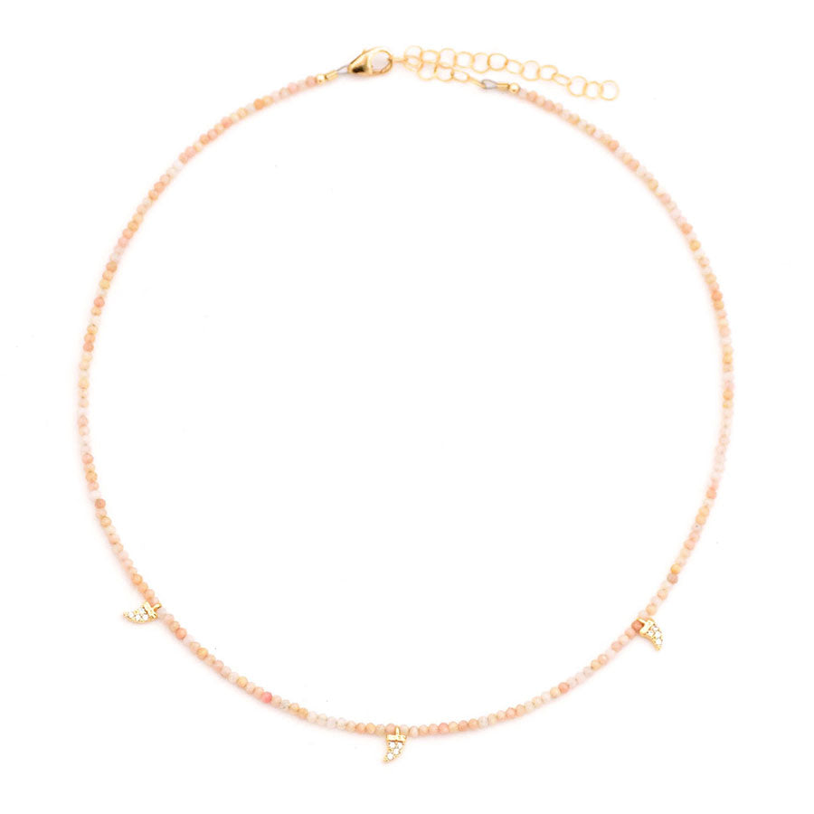 pink opal & pave tusk drops