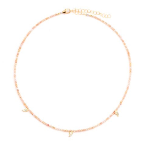 pink opal & pave tusk drops