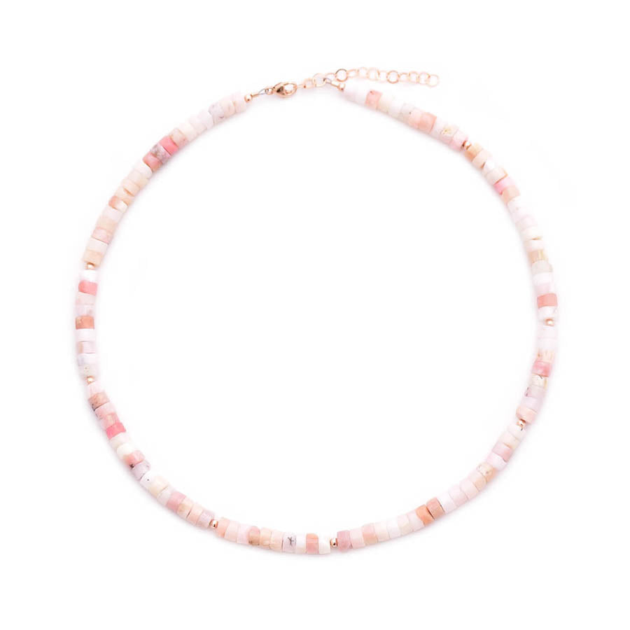 pink opal & rose gold choker