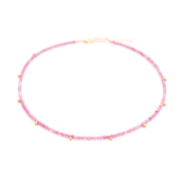 pink tourmaline & gold drops