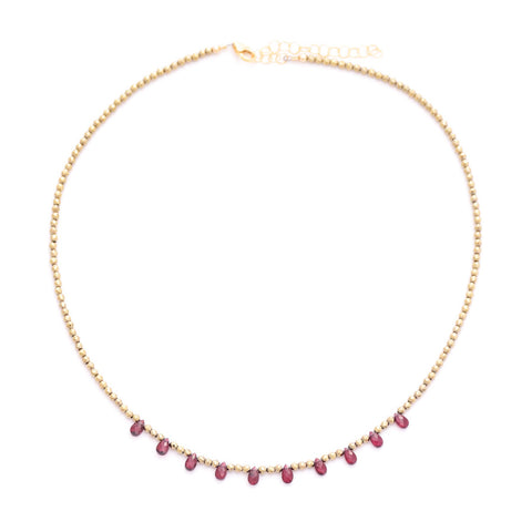 gold pyrite & garnet teardrops