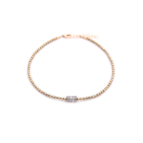 pyrite & labradorite anklet