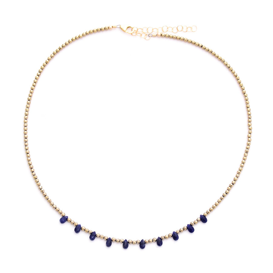 gold pyrite & sodalite teardrops