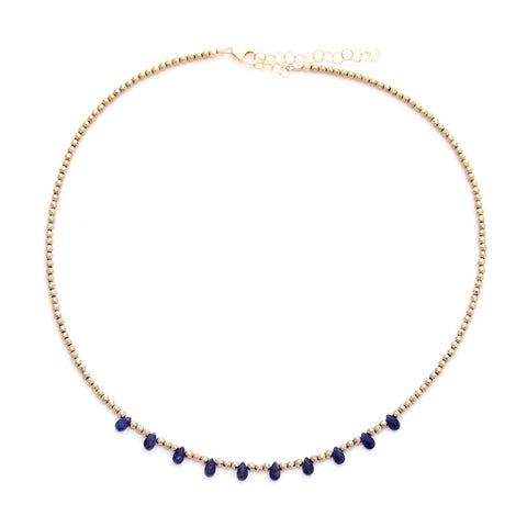 gold pyrite & sodalite teardrops