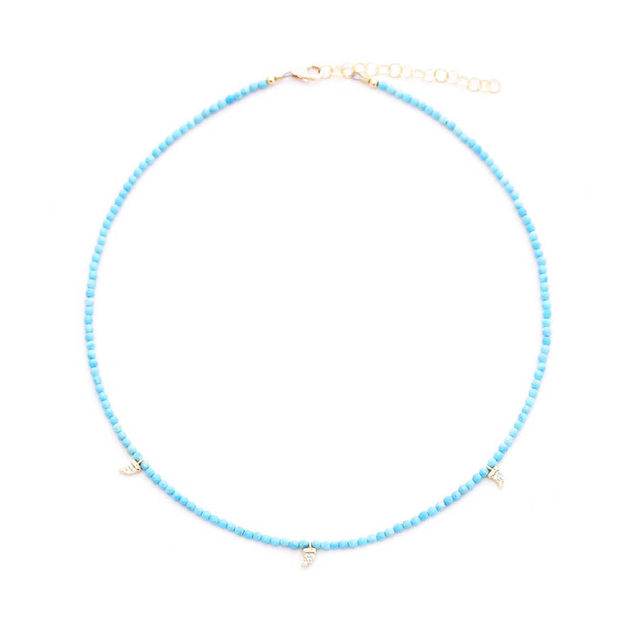 turquoise & pave tusk drops