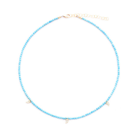 turquoise & pave tusk drops