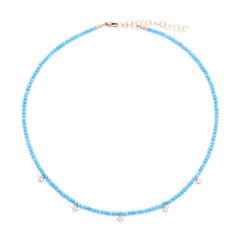 turquoise & pave diamond shape drops