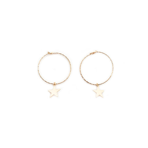 faceted hoops w/ stars