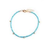 Turquoise & Gold Drops Layering Bracelet