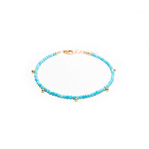 Turquoise & Gold Drops Layering Bracelet