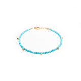 Turquoise & Gold Drops Layering Bracelet