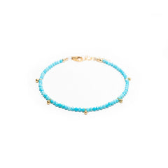 Turquoise & Gold Drops Layering Bracelet